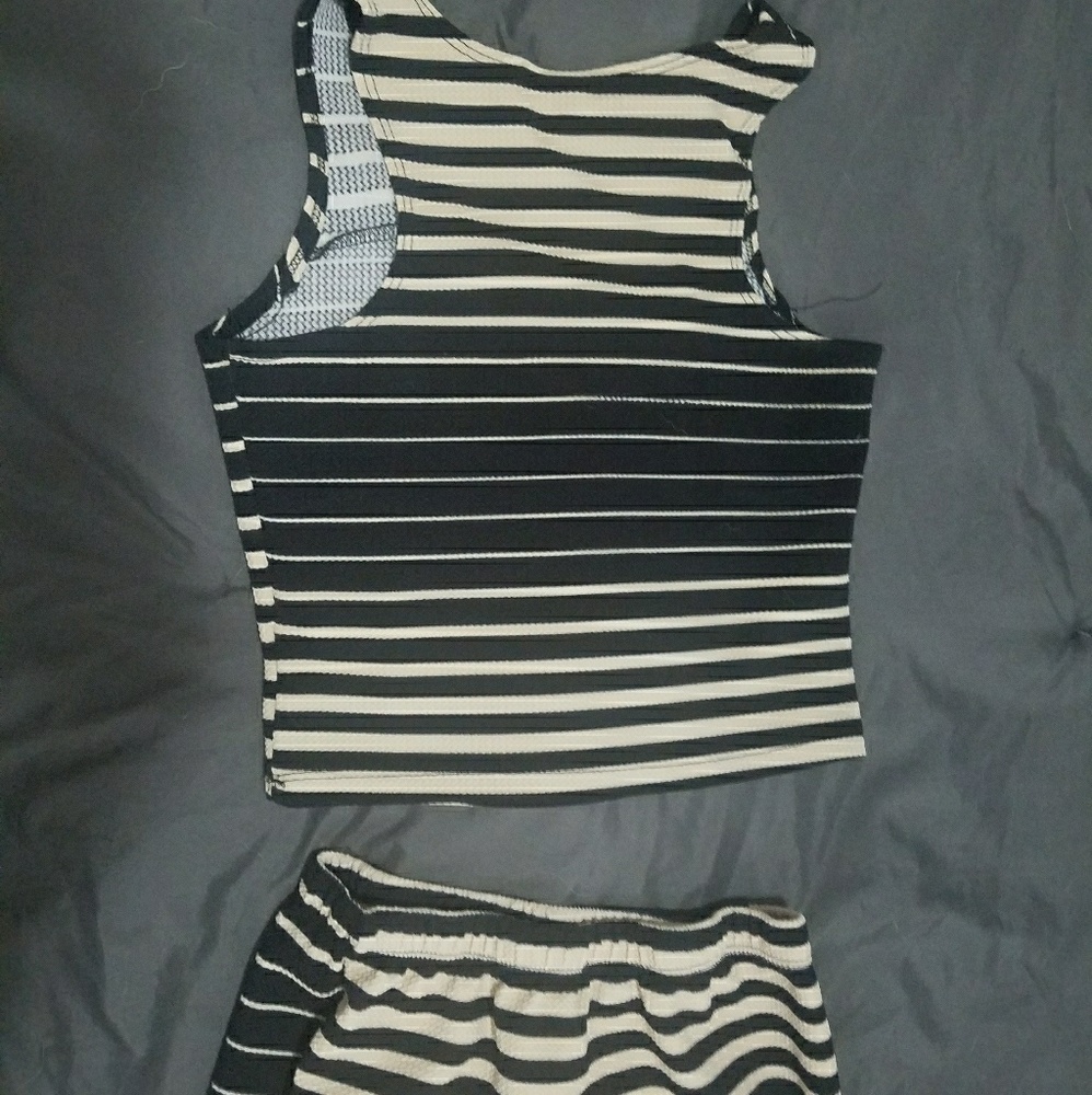 Crop top with matching skirt